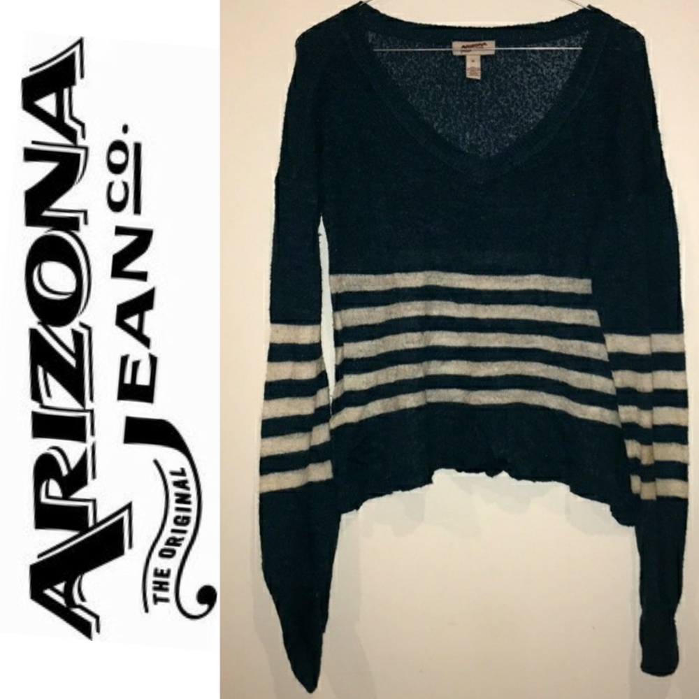 Super Soft Blue & White Crop Sweater!